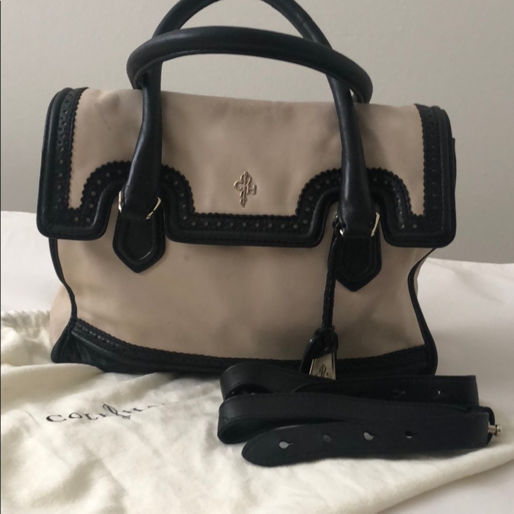 Cole Haan Leather black & white purse storage bag